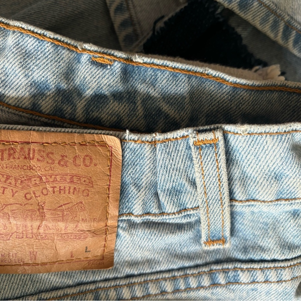 Custom Patchwork Upcycled Blue Levi’s Denim Jeans Size:30 - Picture 6 of 7